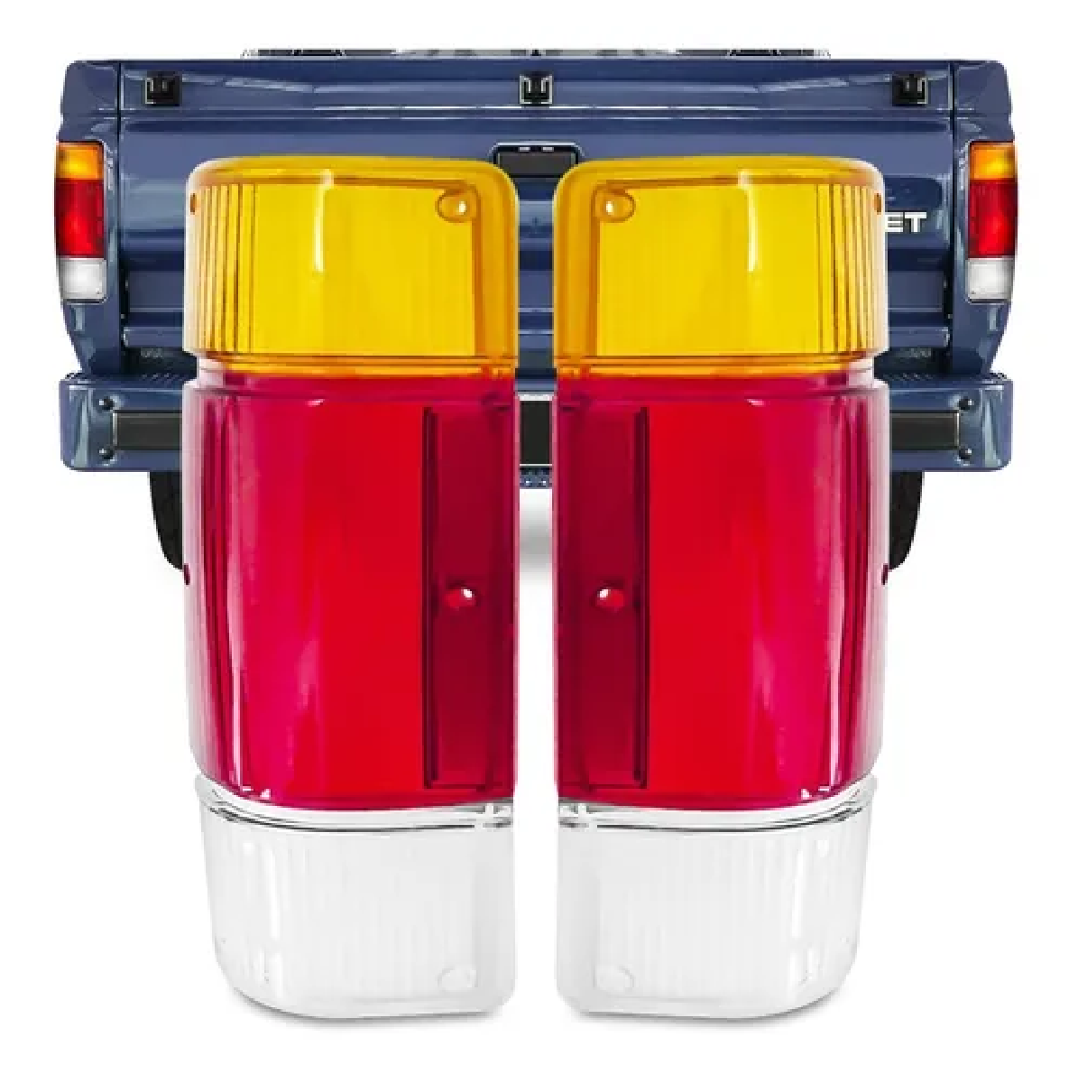 PAR LENTE LANTERNA TRASEIRA TRICOLOR D20 1985/1996 PLASTICO