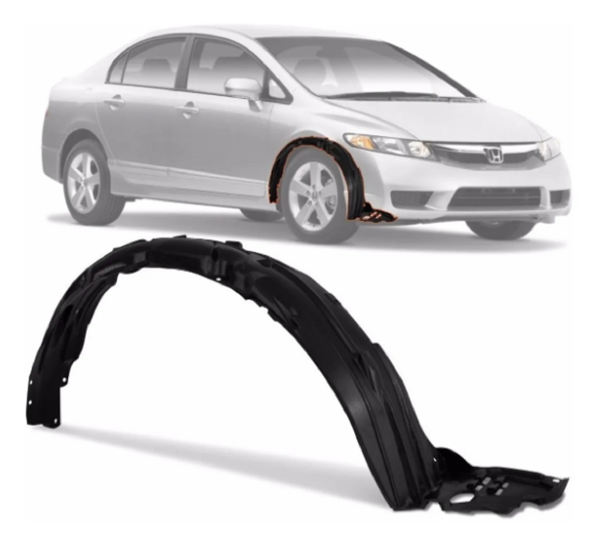PROTETOR PARA-BARRO DIANTEIRO NEW CIVIC 2007 A 2010 DIREITO 