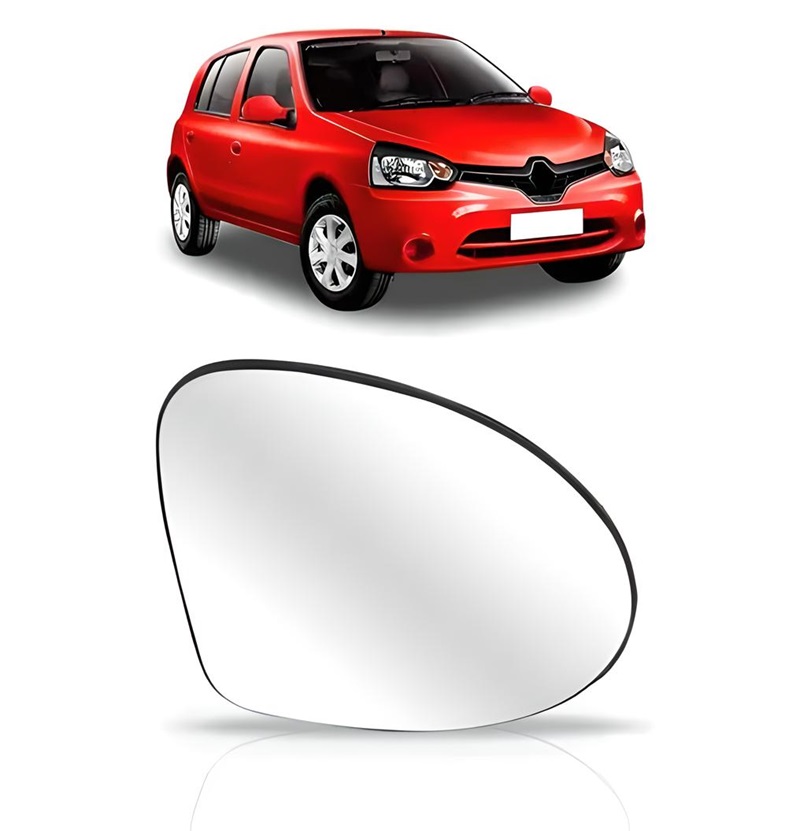 REFIL RETROVISOR C/BASE CLIO DIREITO METALIZADO 2013 A 2016