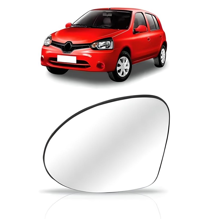 REFIL RETROVISOR C/BASE CLIO ESQUERDO METALIZADO 2013 A 2016
