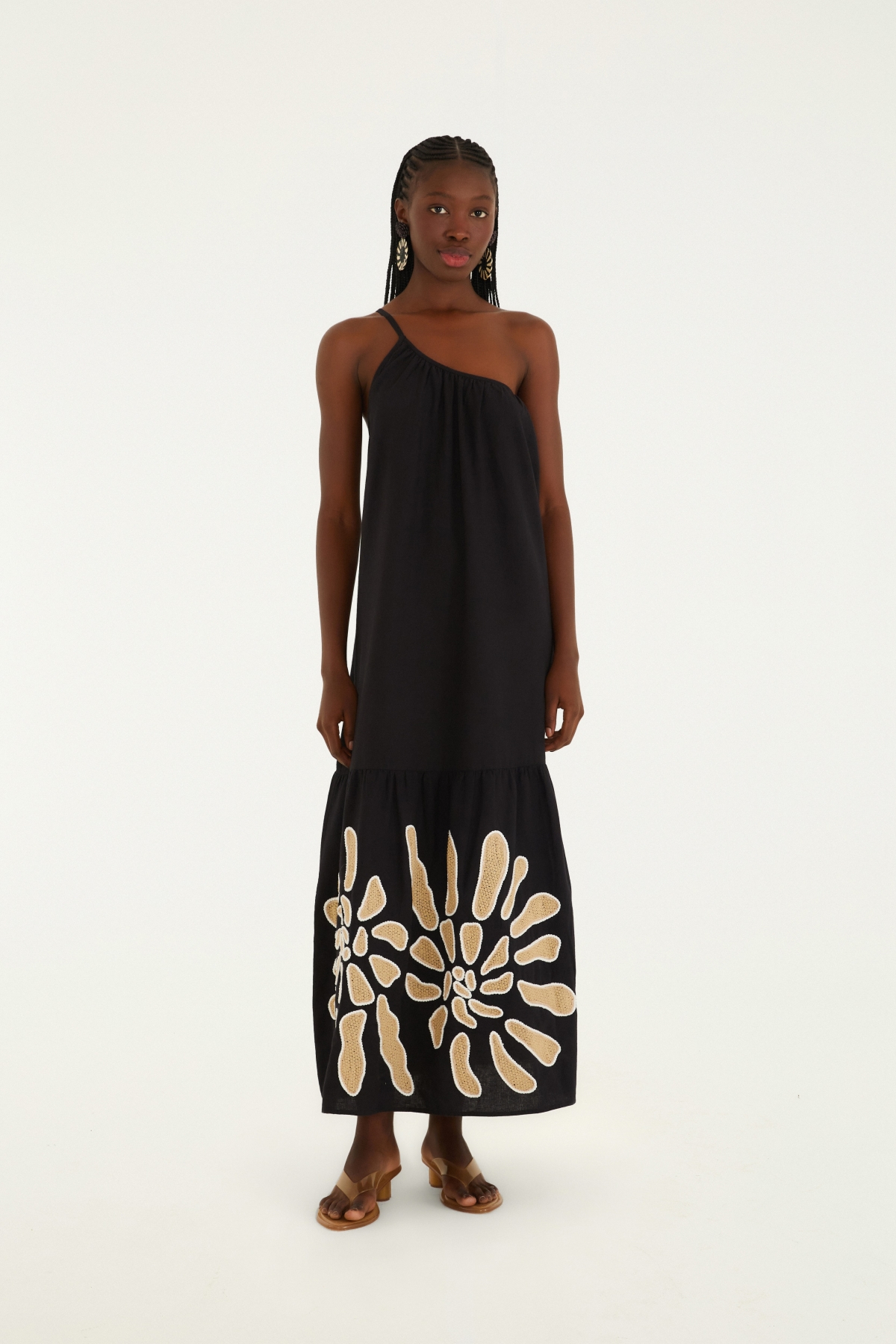 VESTIDO BORDADO FLOR DA NOITE