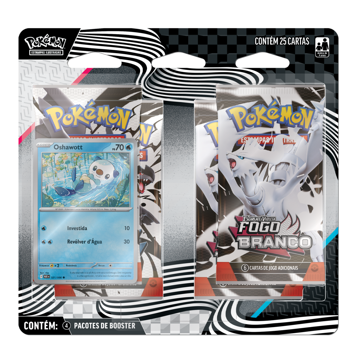 POKEMON EV10.5 QUADRU PACK FOGO BRANCO E RAIO PRETO OSHAWOTT
