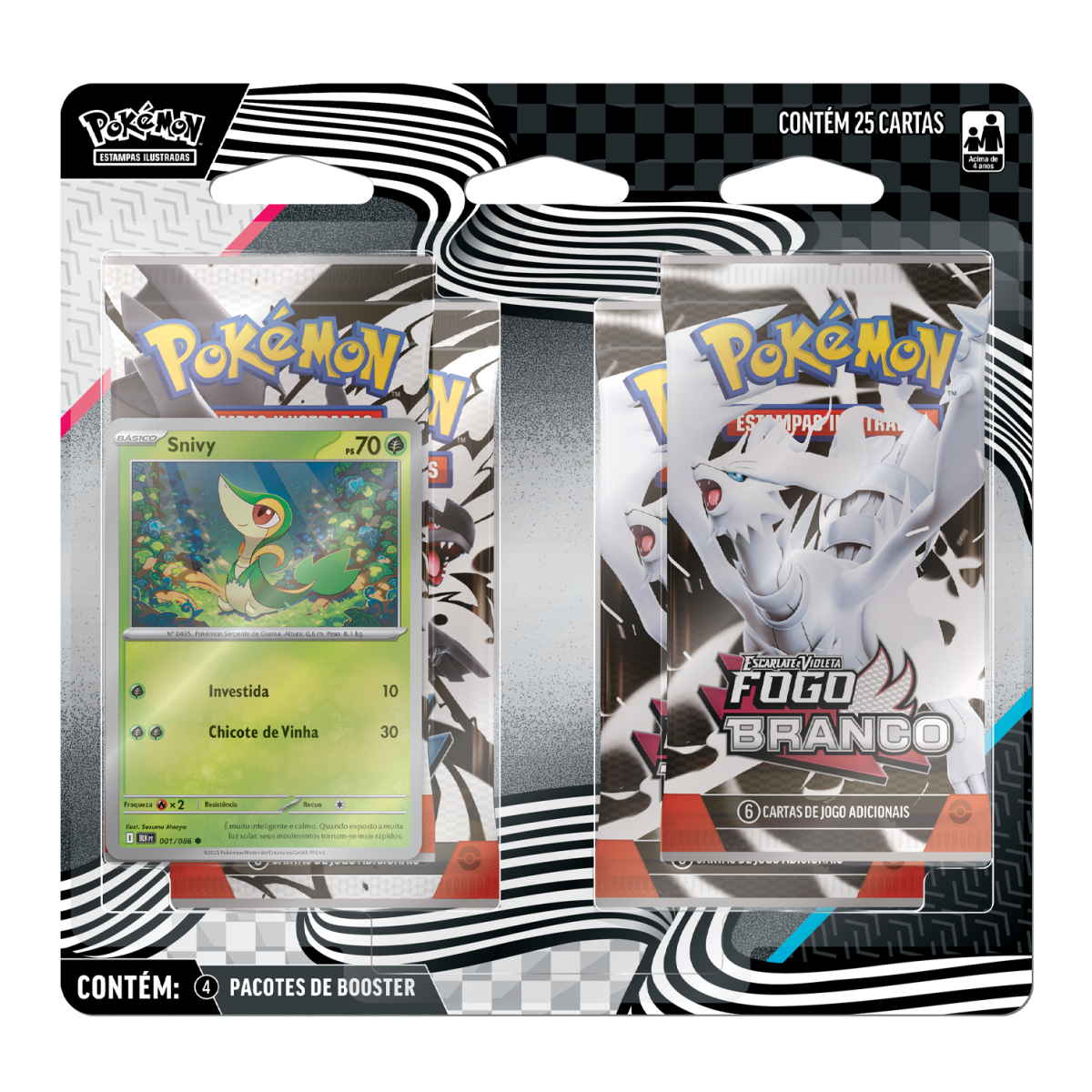 POKEMON EV10.5 QUADRU PACK FOGO BRANCO E RAIO PRETO SNIVY