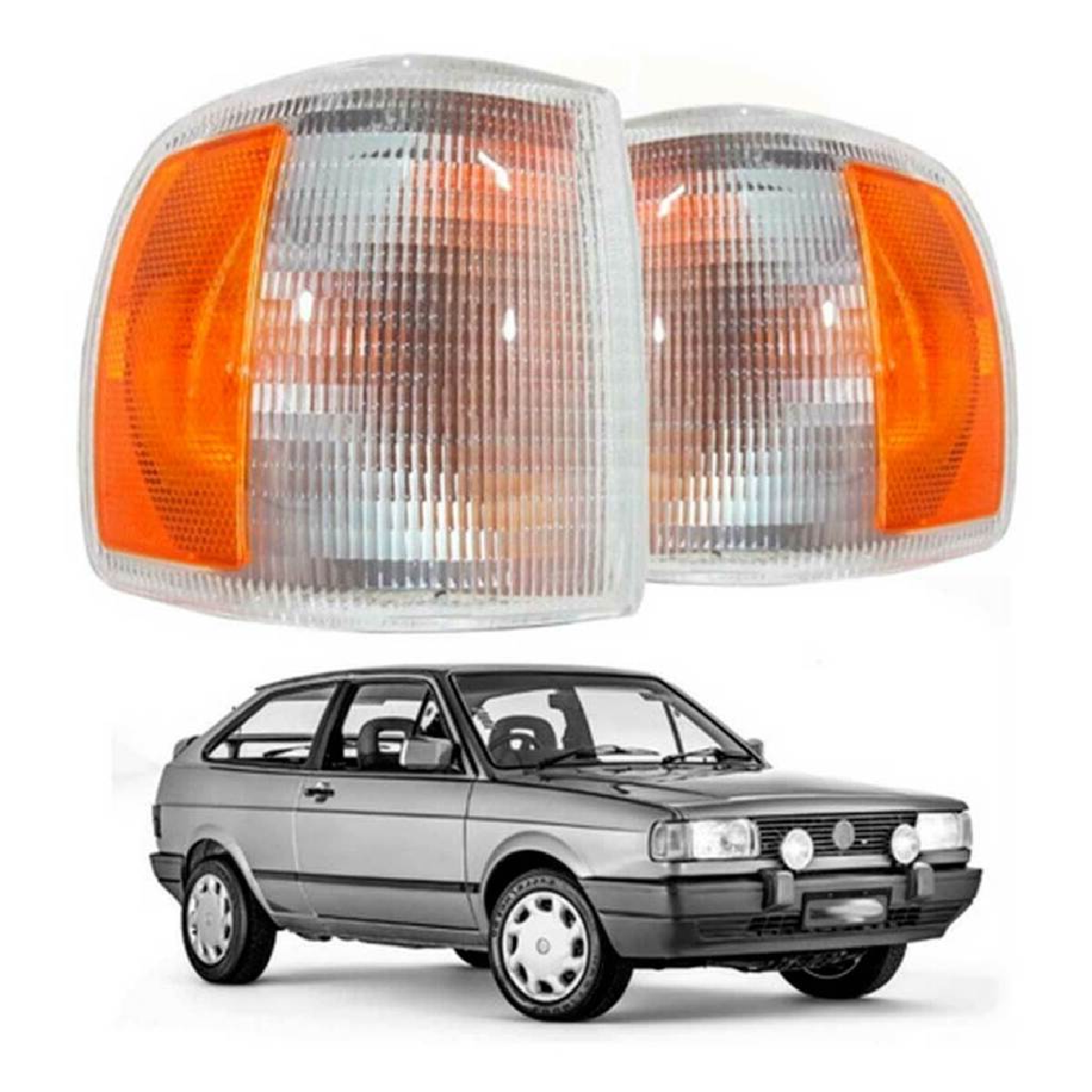 PAR LANTERNA PISCA DIANTEIRA GOL 1991/1994 CRISTAL/AMBAR 
