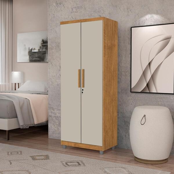 Armário Multiuso Ouro 2 Portas Com Chave Ipe Off White