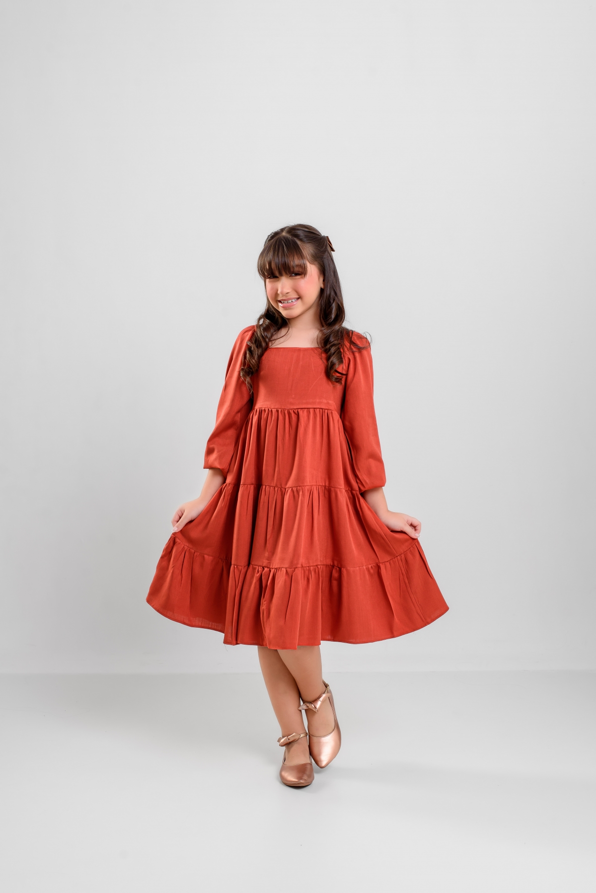 Vestido Viscose Terra Manga Longa