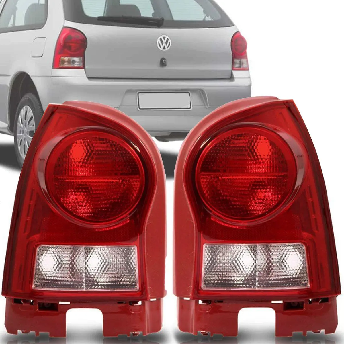 PAR LANTERNA TRASEIRA GOL G4 2006/2011 CARCACA VERMELHA