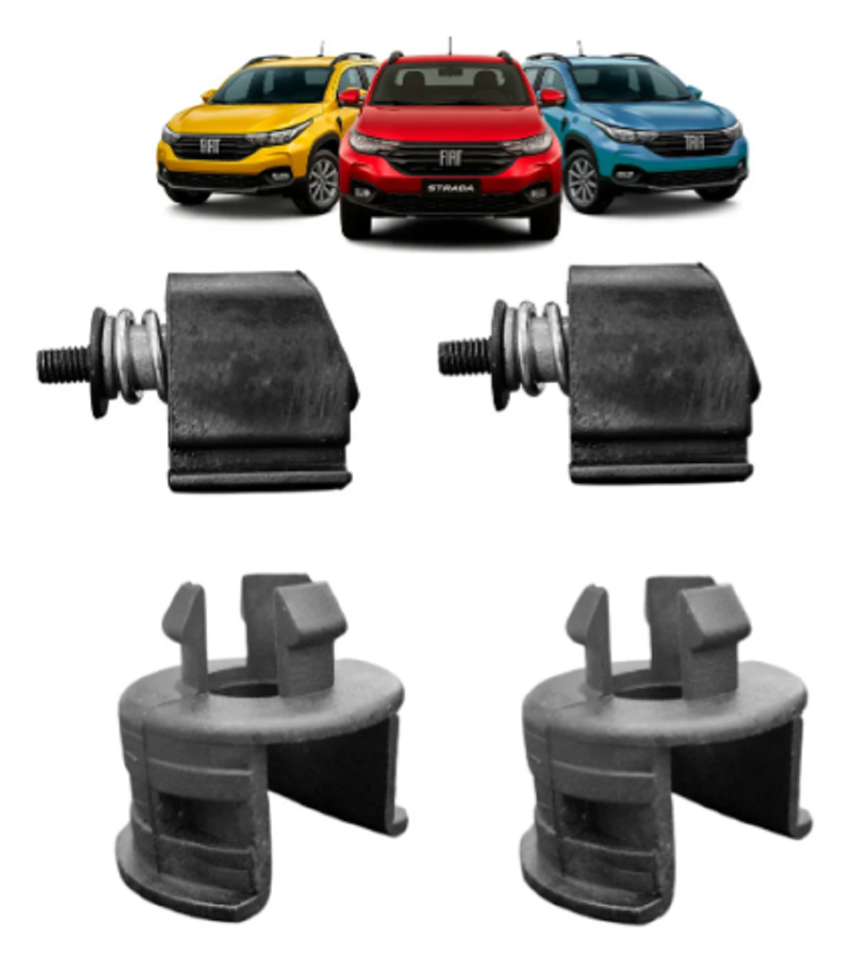 Kit Bucha Reparo Dobradiça Tampa Traseira Strada 2008 A 2020