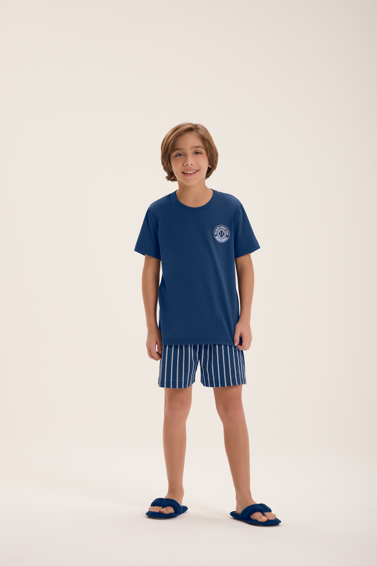 PIJAMA MASCULINO JUVENIL CURTO COM MANGA DOG FAMÍLIA - COR COM AMOR