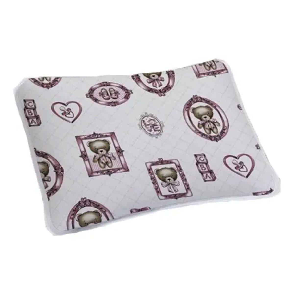 Fronha KazzaVip-Store Baby Malha 100% Algodão Cristina Estampada 40cmx60cm Branco
