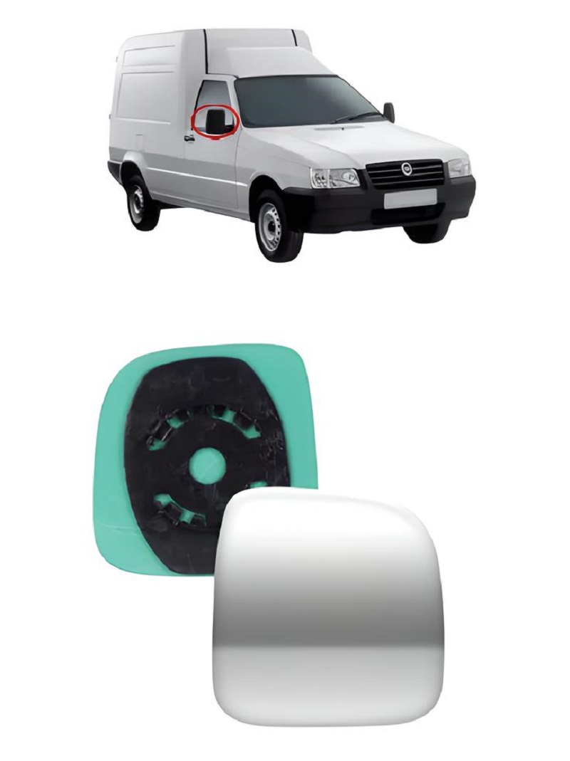 REFIL RETROVISOR COM BASE FIORINO LADO DIREITO 2012 ATE 2013
