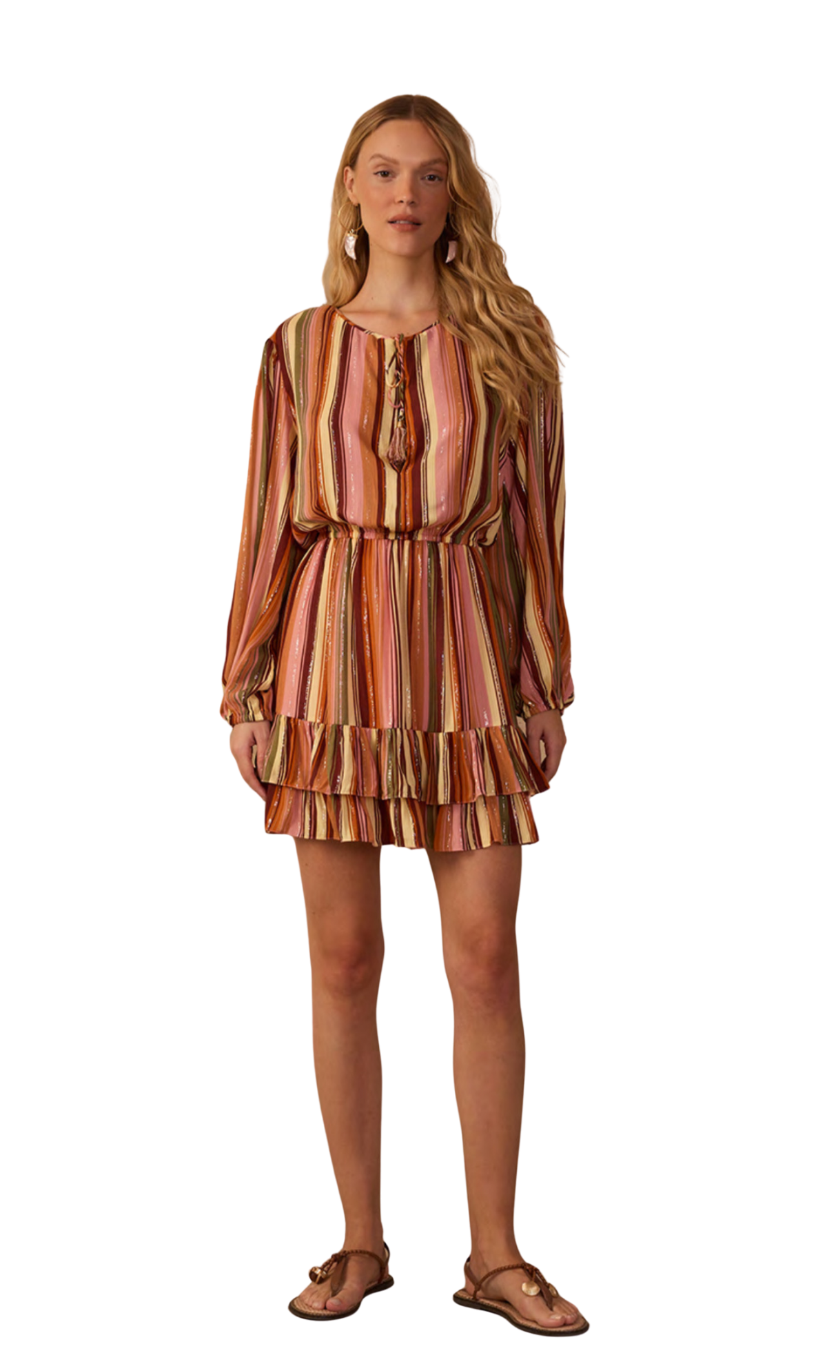 VESTIDO CURTO LUREX ESTAMPA BOSQUE