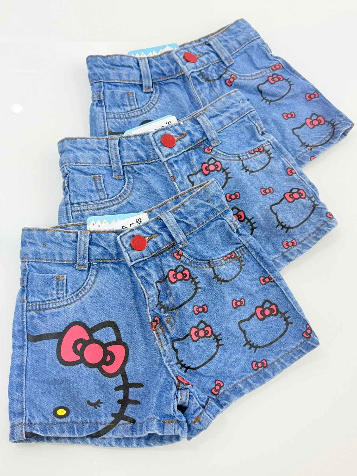 Short Jeans Infantil Laços