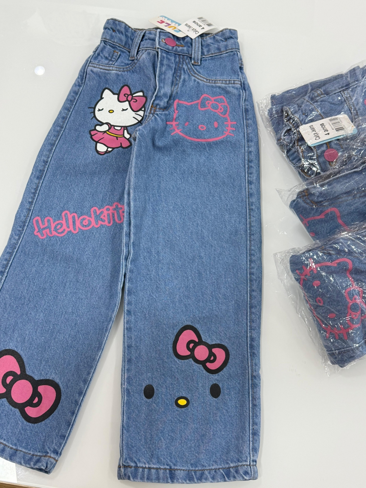 Calça Jeans Infantil Hello Kitty