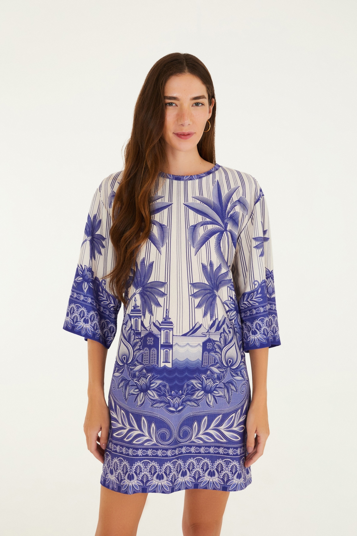 VESTIDO TSHIRT BIG AFETO TROPICAL