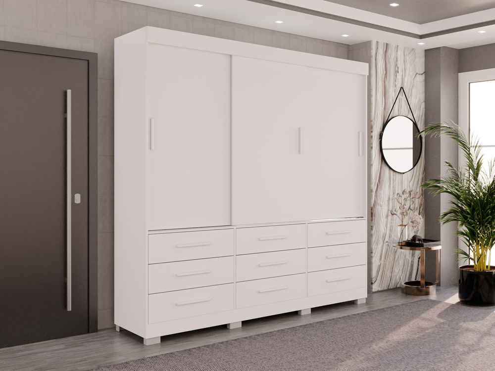 Guarda-Roupa New Star 3 Portas 9 Gavetas 1,80 Salleto
