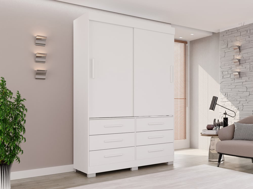 Guarda Roupa New Star 2 Portas 6 Gavetas sem Espelho Salleto