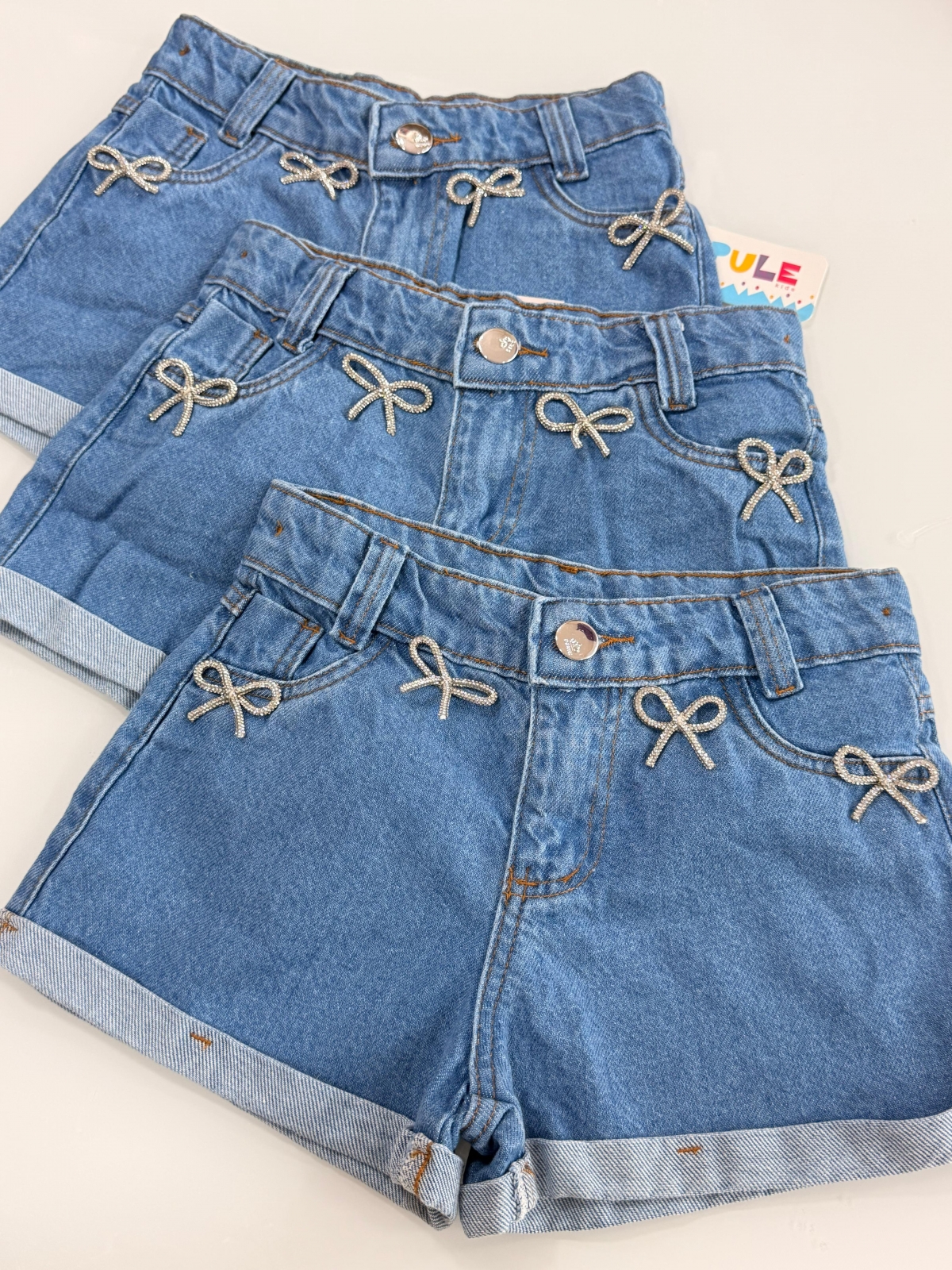 Short Jeans Infantil Laço