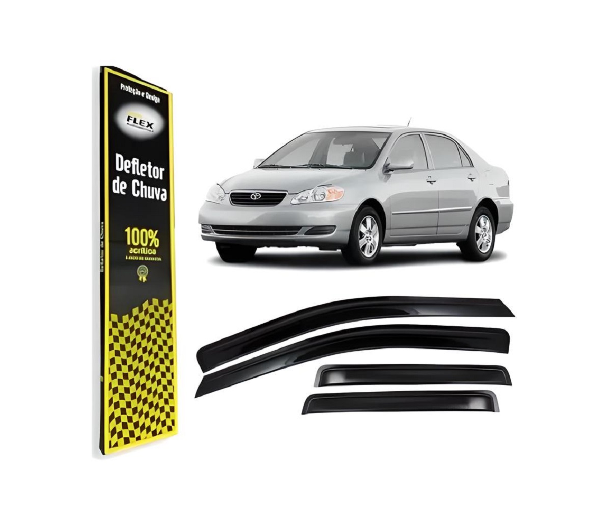 DEFLETOR CALHA CHUVA COROLLA SEDAN 03/07 4 PORTAS (ECOFLEX)