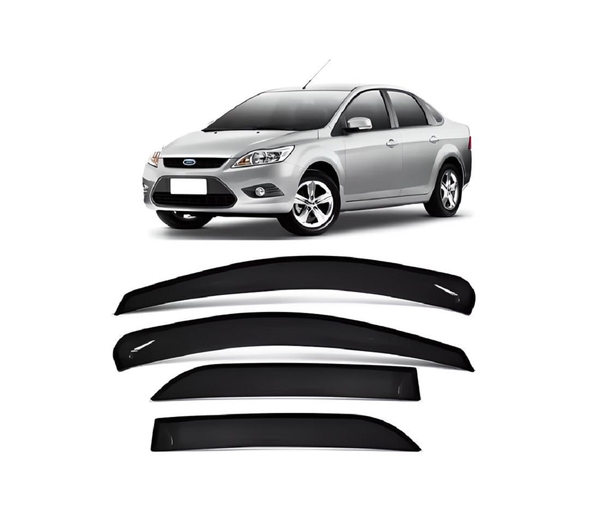 DEFLETOR CALHA CHUVA FOCUS HATCH/SEDAN 10/13 4PTS (ECOFLEX)
