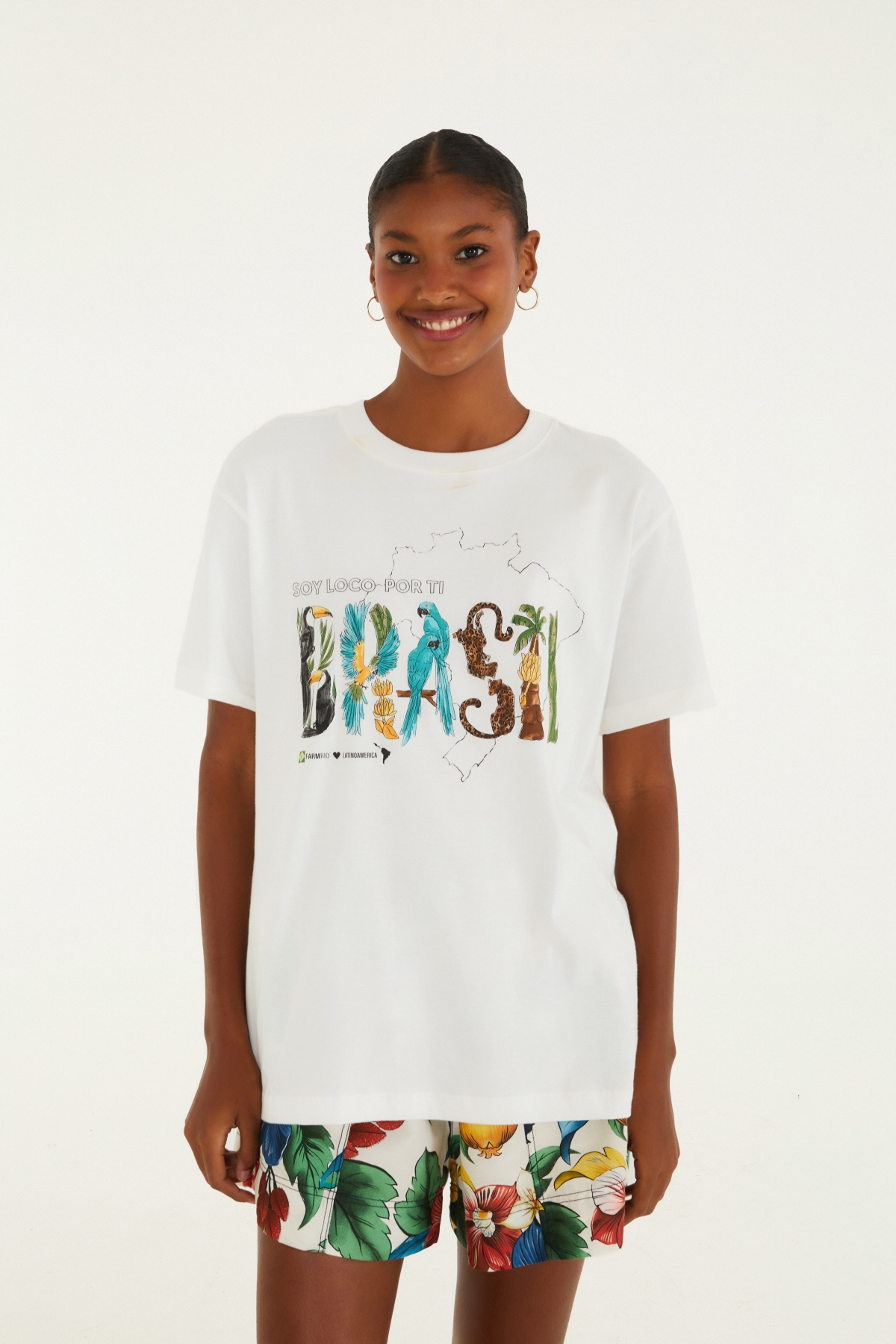 TSHIRT MEDIA SOY BRASIL OFF WHITE