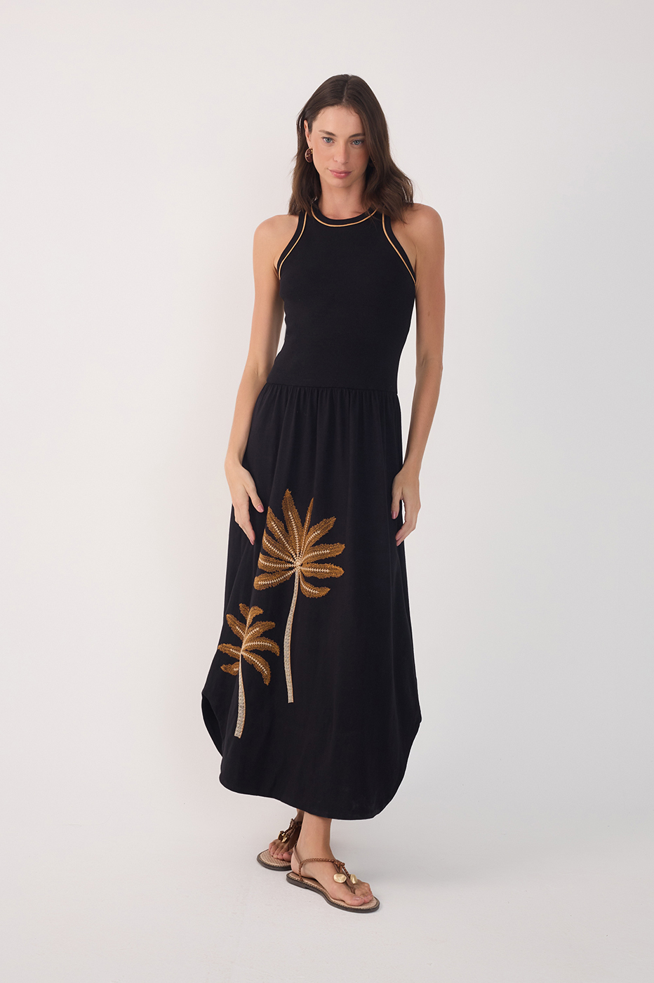 VESTIDO REGATA BORDADO CEU SERENO