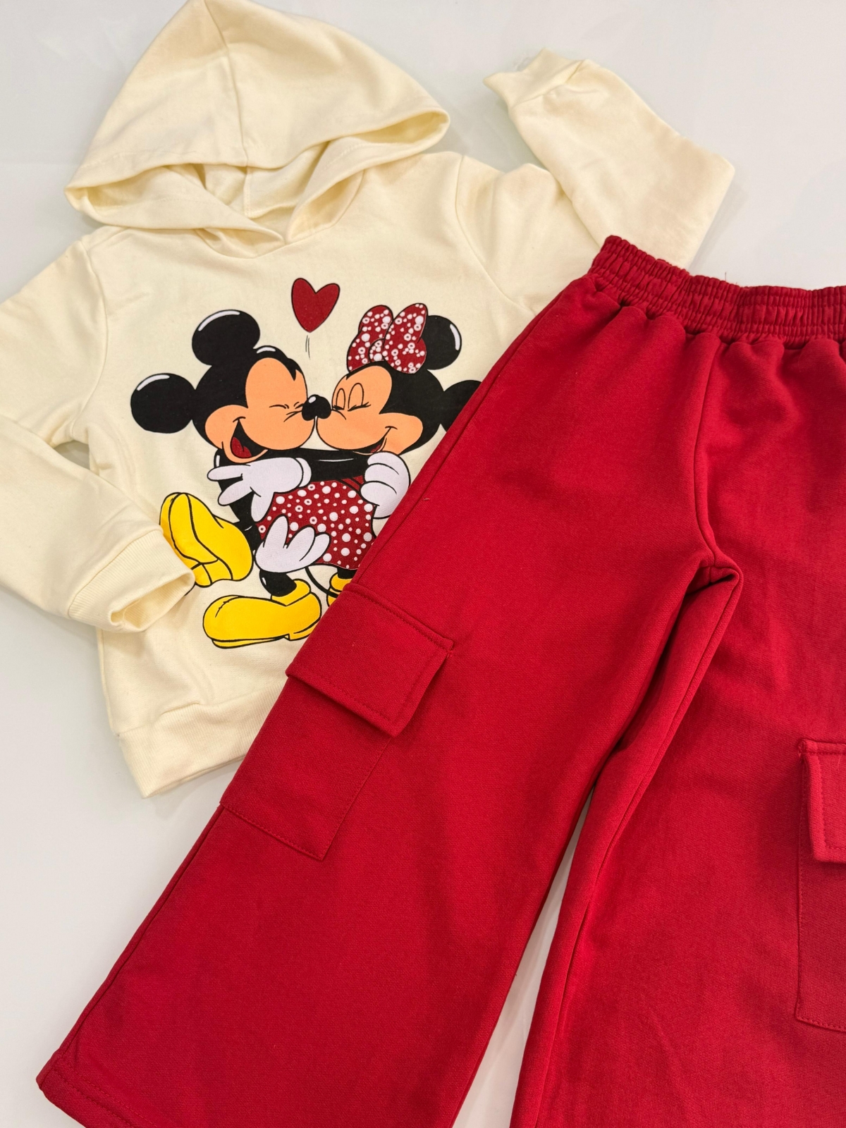 Conjunto Capuz Moletom Mickey e Minne
