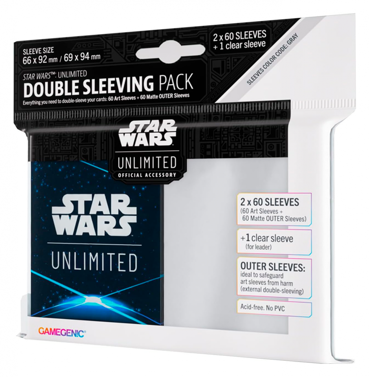 SLEEVES GAMEGENIC STAR WARS UNLIMITED DOUBLE SPACE BLUE