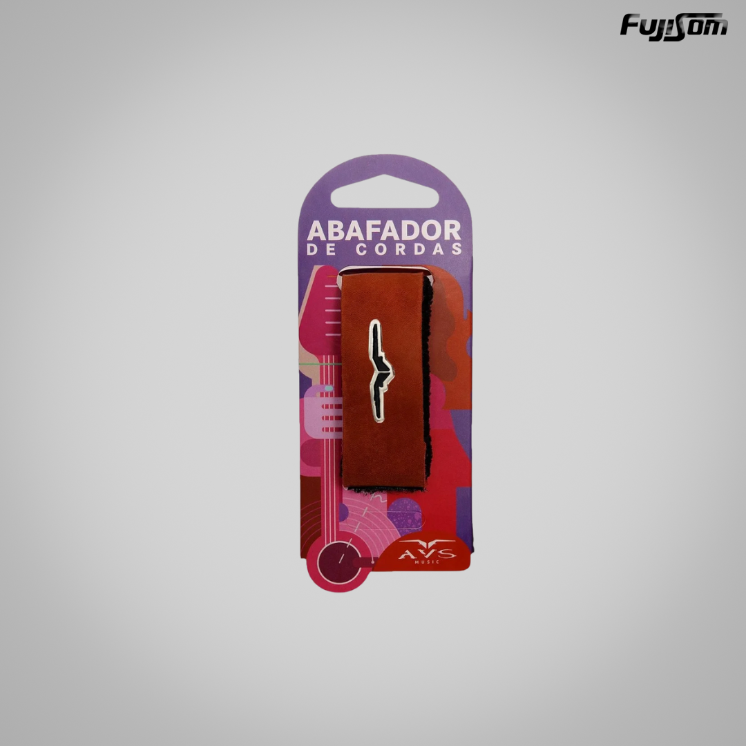 ABAFADOR DE CORDAS AVS P/VIOLÃO/GUITARRA COURO VERMELHO