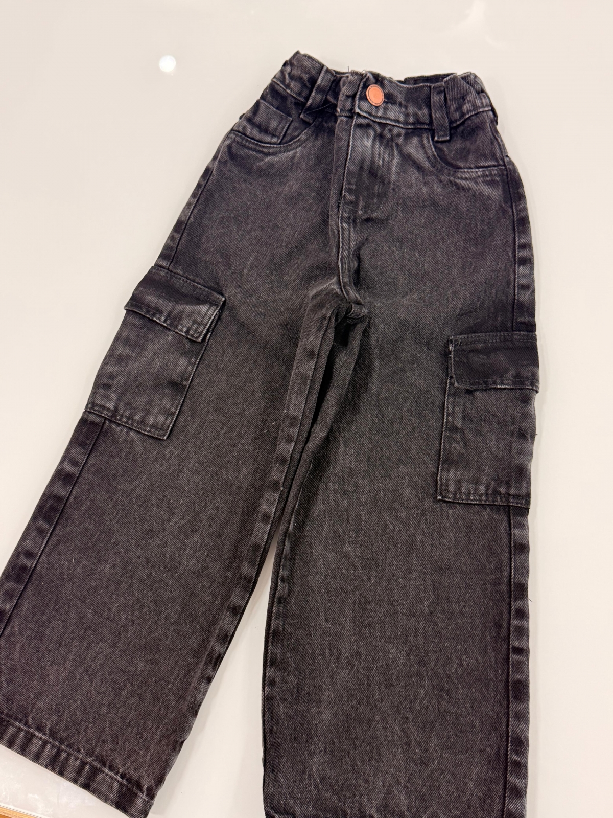 Calça Cargo Jeans Infantil Preta