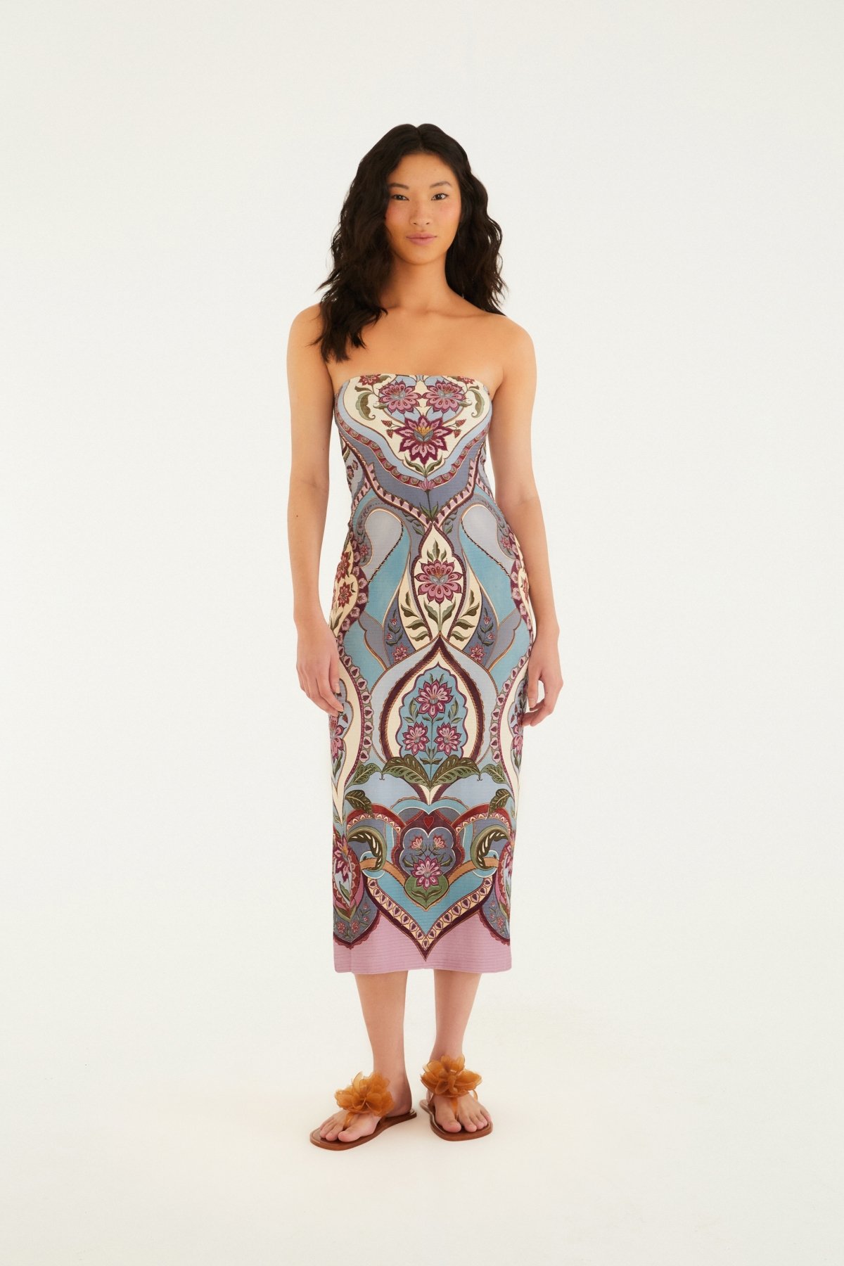 VESTIDO MIDI SEM ALCA NIRVANA
