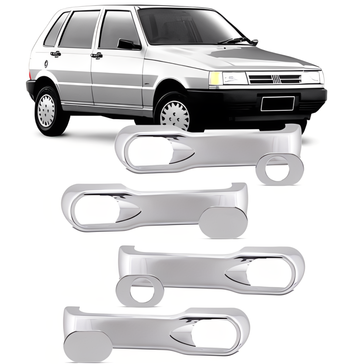 APLIQUE MACANETA EXTERNA CROMADO UNO 94/00 4 PORTAS