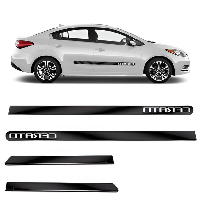 APLIQUE FRISO LATERAL CERATO 2010 A 2013 PRETO PERSONALIZADO