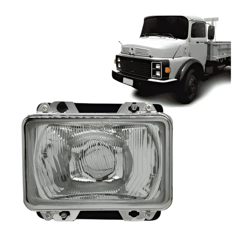 FAROL CAMINHAO M.B CARA PRETA H4 S/ARO LADO DIREITO