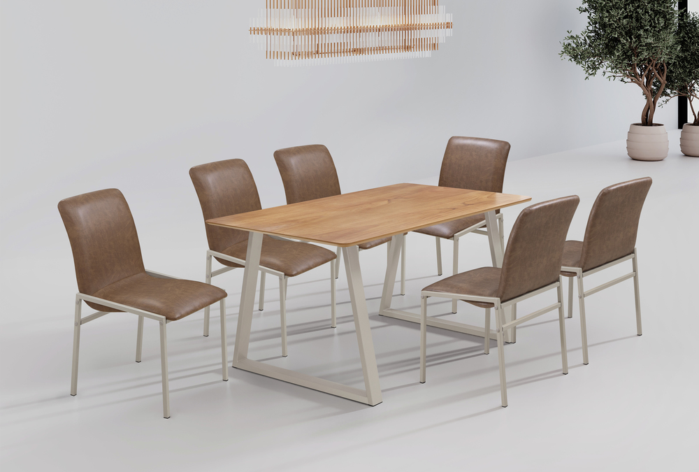 Conjunto Mesa Tóquio 160cm 6 Cadeiras Premium Gol Decor