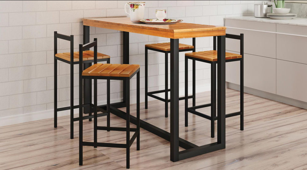 Conjunto Balcão Mônaco 4 Banquetas Gol Decor