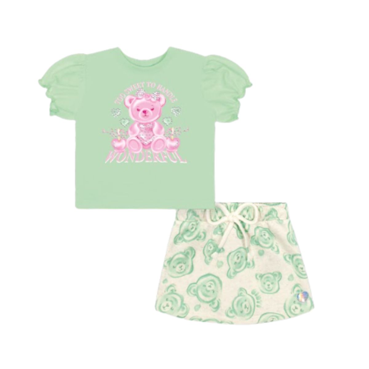 Conjunto Cinti Baby Verde Ursa Rosa 10480