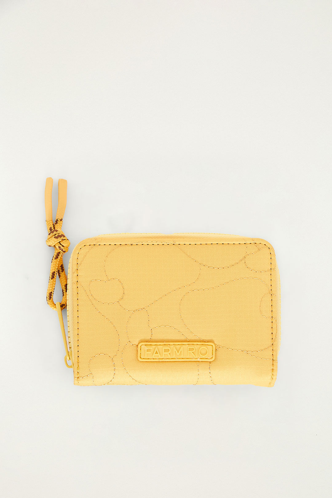CARTEIRA FARM ZIRIGUIDUM LISOS PUFFER AMARELA