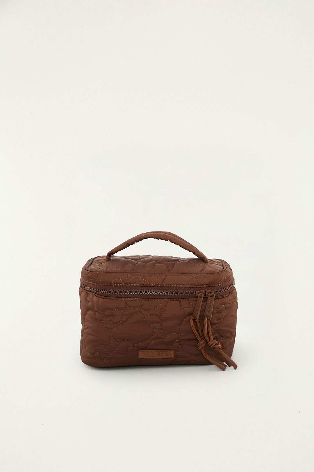 NECESSAIRE FARM ME LEVA LISOS PUFFER MARROM