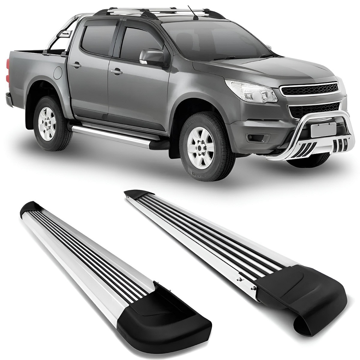 PAR ESTRIBO ALUMINIO S10 CABINE DUPLA 2012/2024 - BEPO