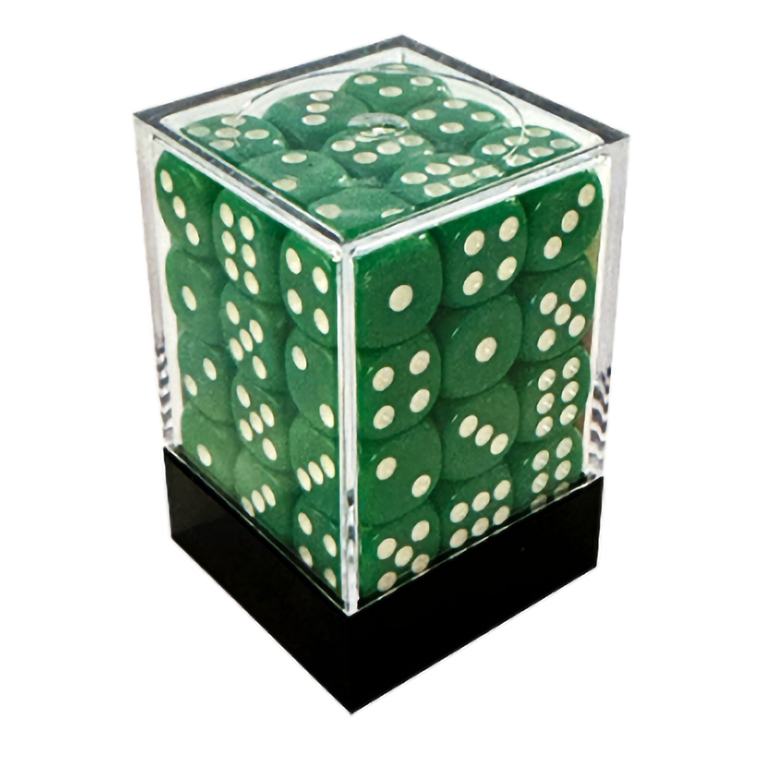 CONJUNTO DE DADOS 36 UN OPACO VERDE E BRANCO