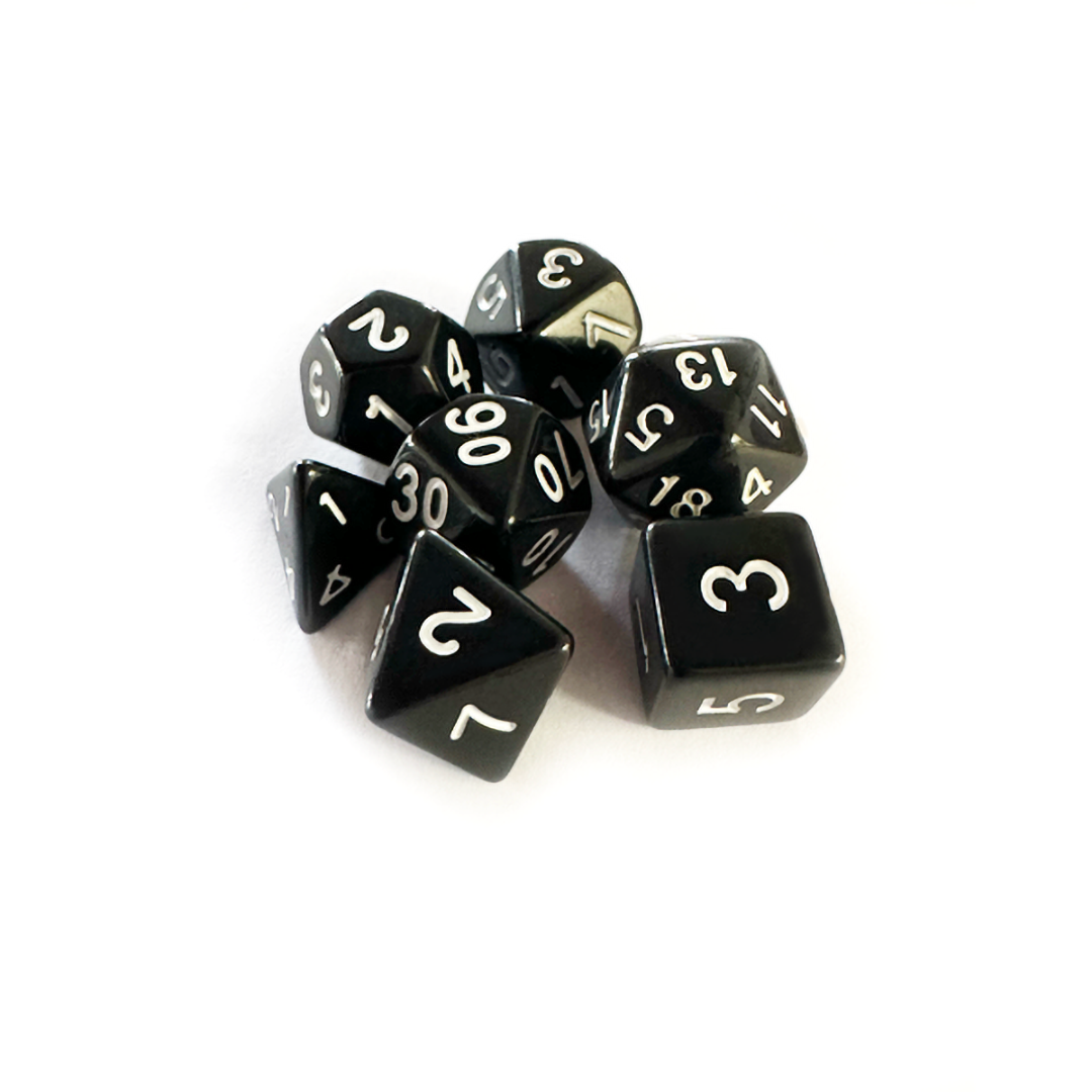 DADOS CENTRAL RPG OPACO PRETO E BRANCO
