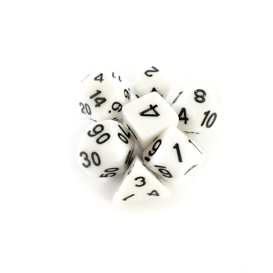 DADOS CENTRAL RPG OPACO BRANCO E PRETO