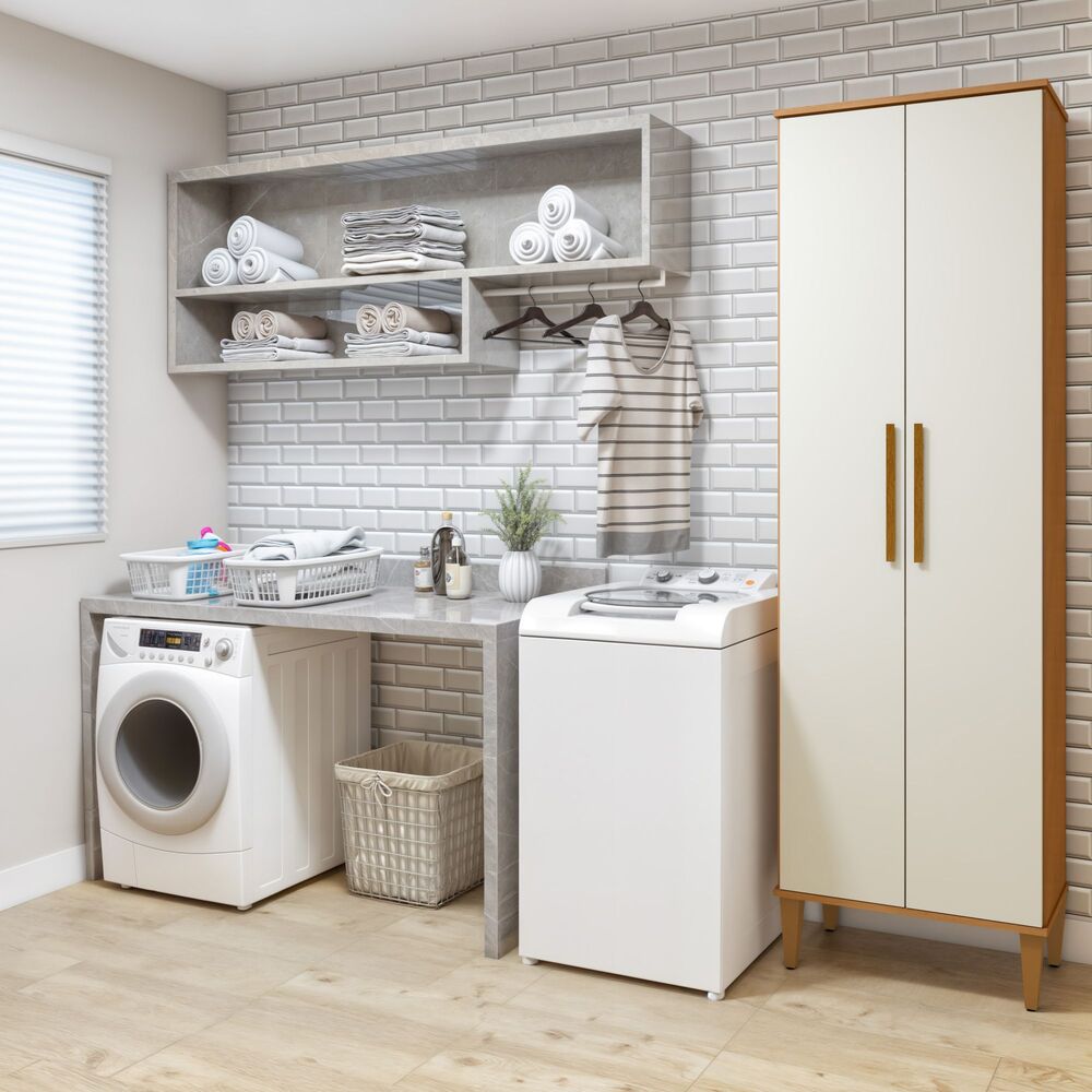 Armário Multiuso Recife 2 Portas 5 Prateleiras - Kaiki Móveis