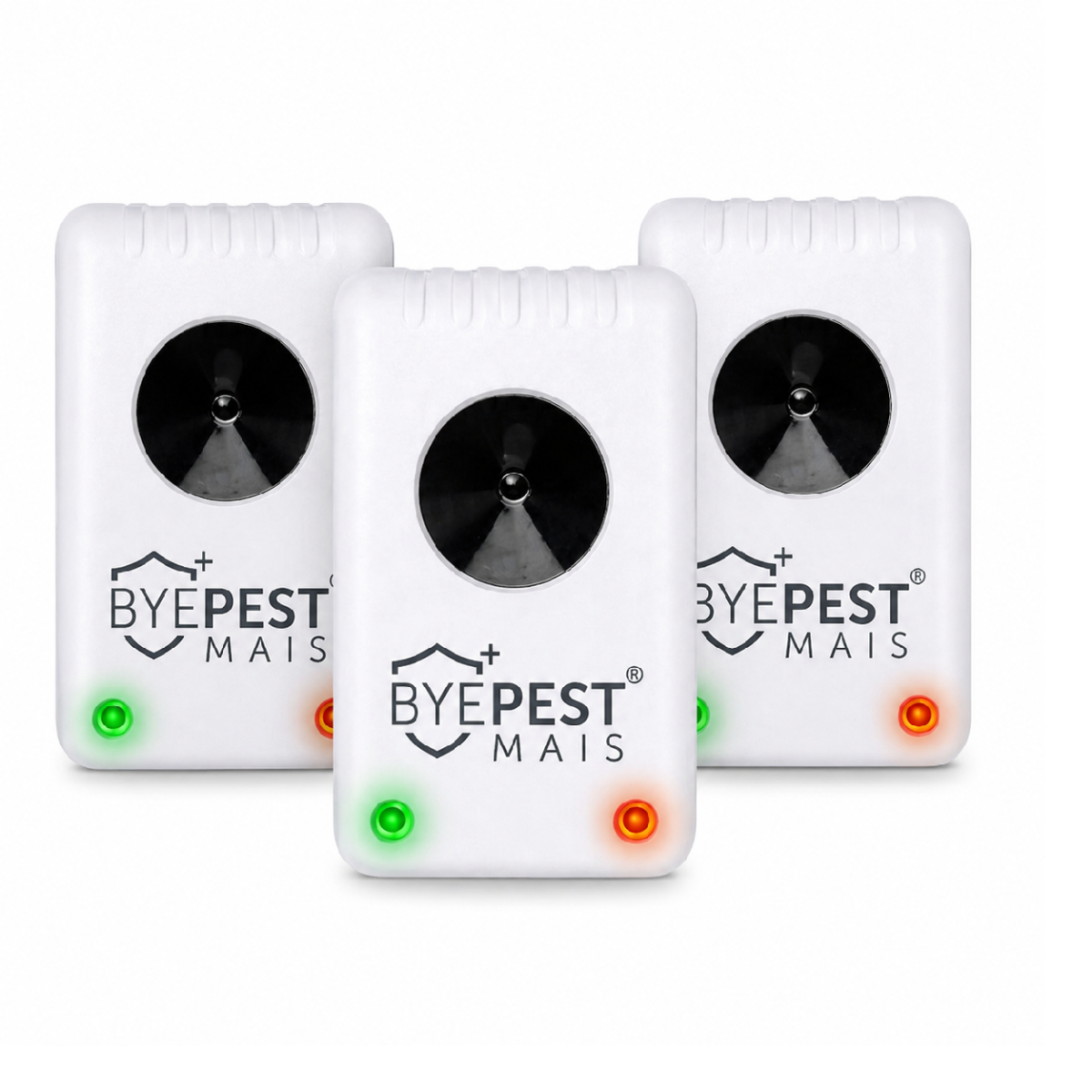 Kit 03 und Repelente Eletr&ocirc;nico Ultrass&ocirc;nico pragas Morcego Rato pombo bypest mais 200m&deg; bivolt