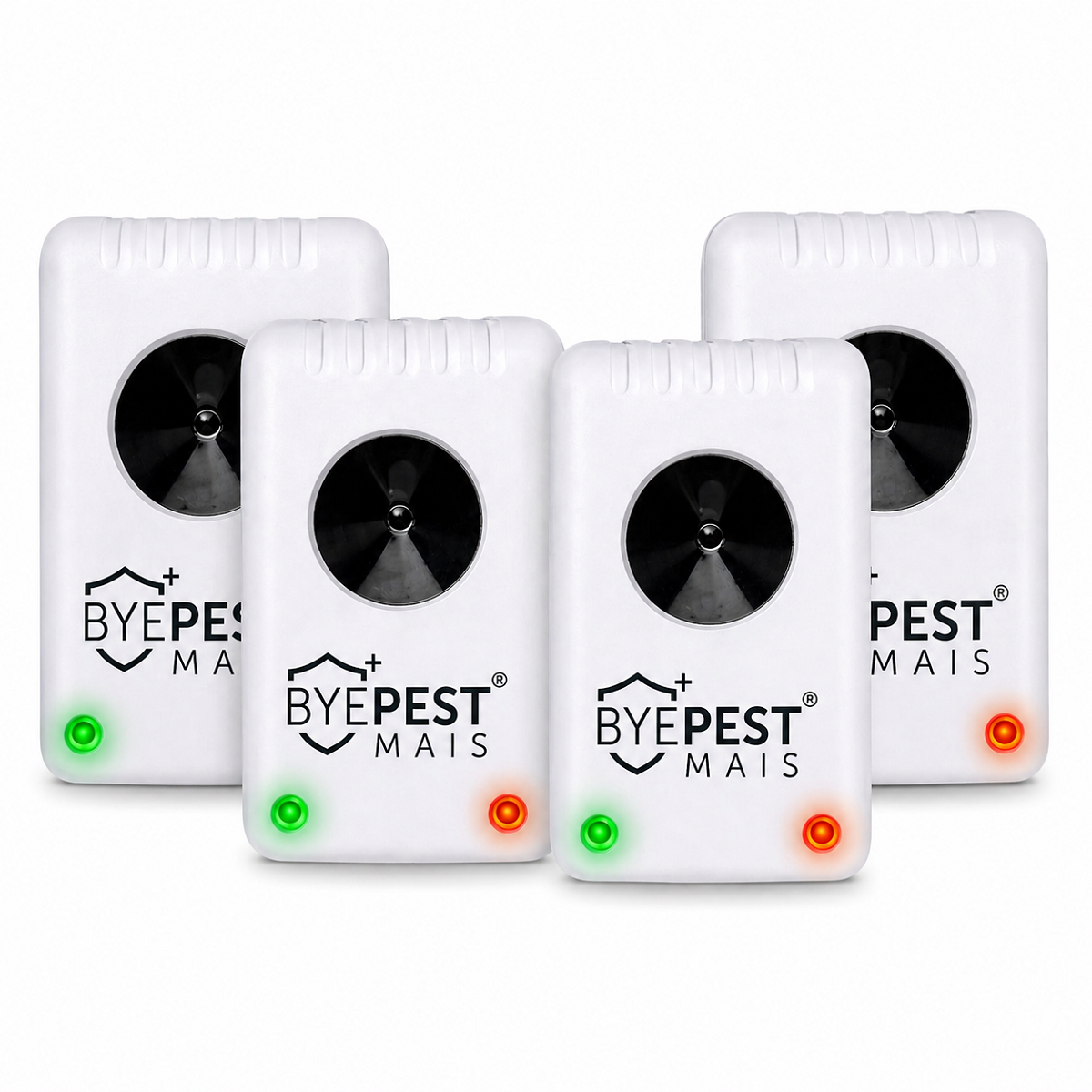 Kit 04 und Repelente Eletr&ocirc;nico Ultrass&ocirc;nico pragas Morcego Rato pombo bypest mais 200m&deg; bivolt