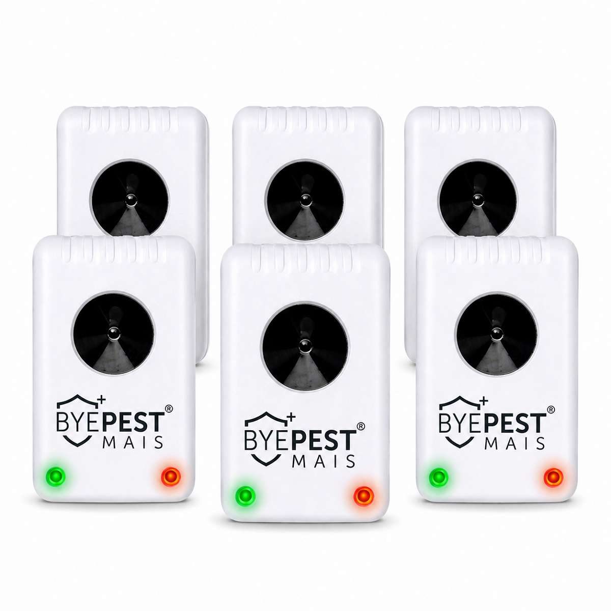 Kit 06 und Repelente Eletr&ocirc;nico Ultrass&ocirc;nico pragas Morcego Rato pombo bypest mais 200m&deg; bivolt