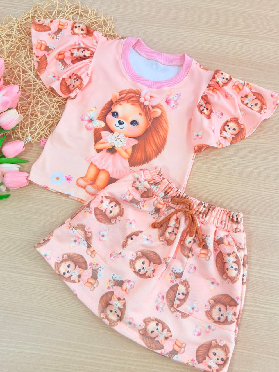 Conjunto Encanto Short Saia Leoa