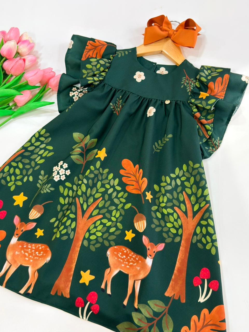 Vestido L&uacute;dico Verde Cervo
