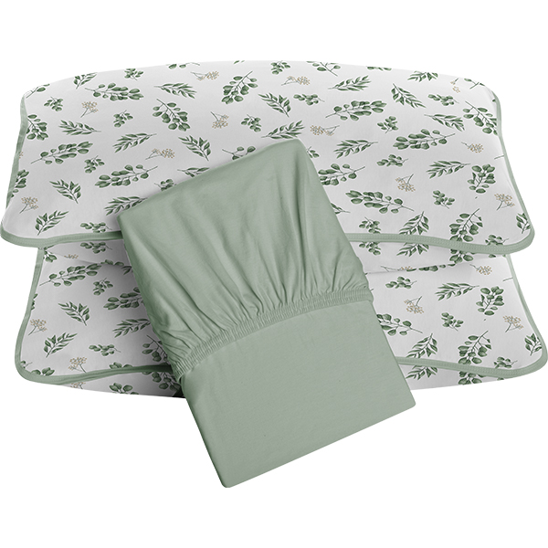Jogo de Len&ccedil;ol KazzaVip King Malha 100% Algod&atilde;o Clarice 3 pe&ccedil;as Linha Premium Verde